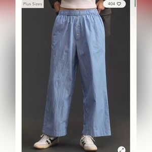 Anthropologie Boxer Pants Blue Stripes